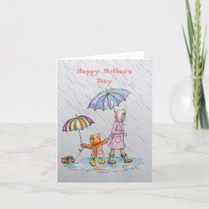 Carte De Remerciements Joyeuse Fête des Mères Mère/Enfant