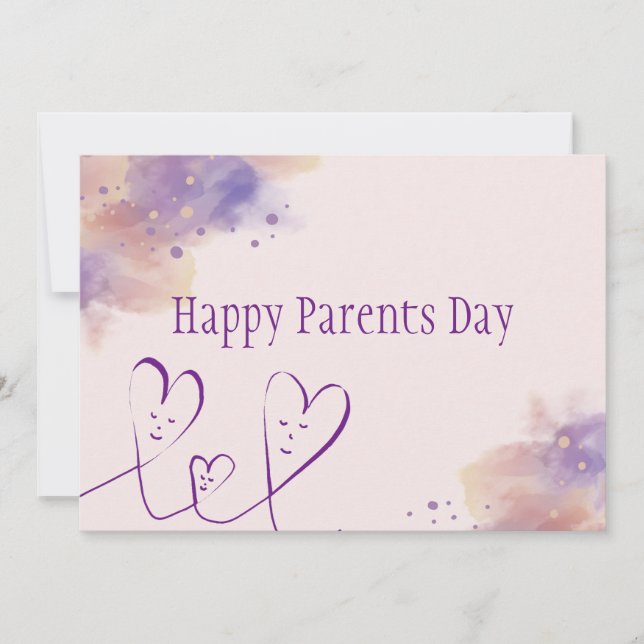 Carte De Remerciements Joyeuse Fête des Parents (Devant)