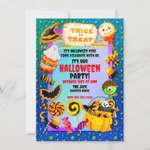 Carte De Remerciements Joyeuse fête d'Halloween remplie de ruse-ou-gâteau