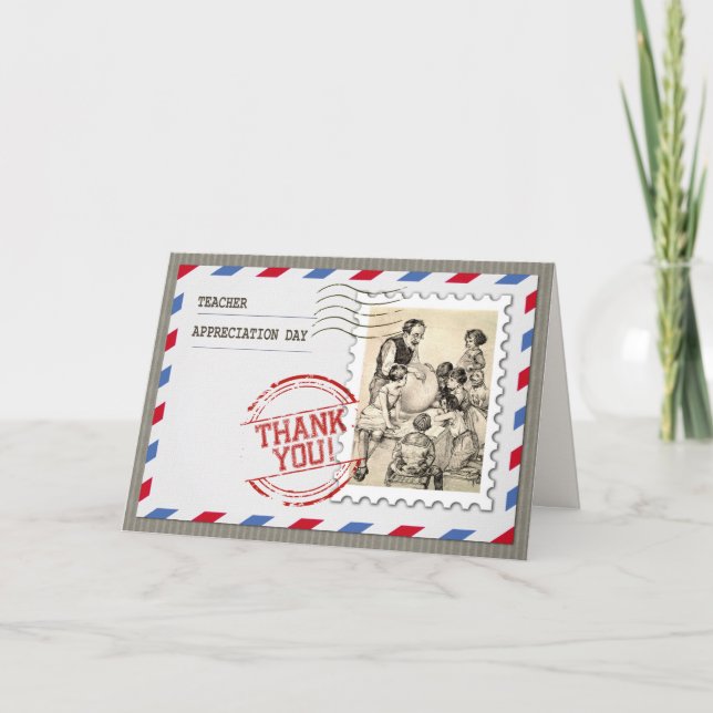 Carte De Remerciements Joyeuse Journée de reconnaissance des enseignants. (Devant)