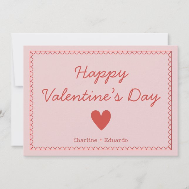 Carte De Remerciements Joyeuse Saint-Valentin (Devant)