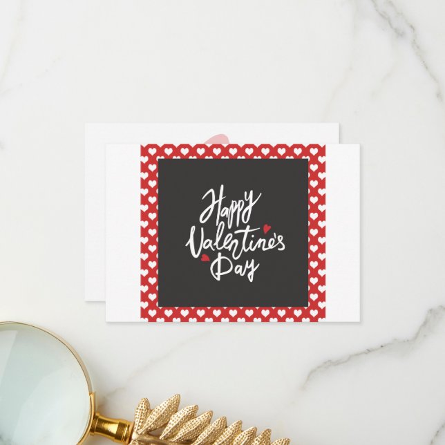 Carte De Remerciements Joyeuse Saint-Valentin (Devant/Arrière en situation)