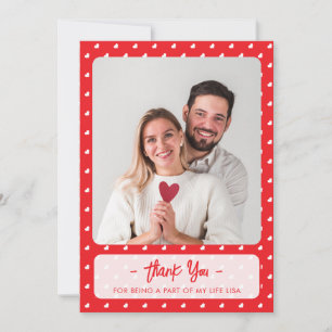 Carte De Remerciements Joyeuse Saint-Valentin Moderne Motif d'Amour