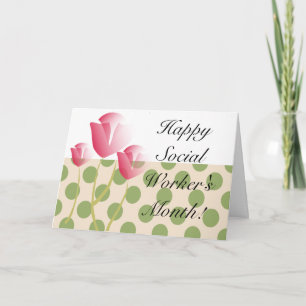 Carte De Remerciements Joyeuse Tulipes du mois des travailleurs sociaux I