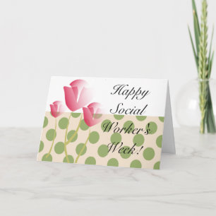 Carte De Remerciements Joyeuses tulipes du mois des travailleurs sociaux