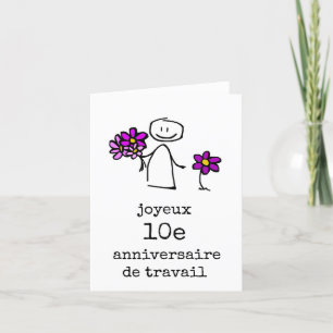 Carte De Remerciements Joyeux 10e Anniversaire de Travail