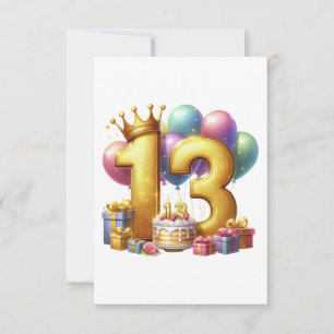 Carte De Remerciements Joyeux 13e anniversaire