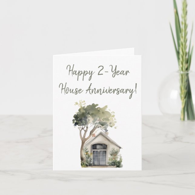 Carte De Remerciements Joyeux 1 an d'anniversaire de la maison (Devant)
