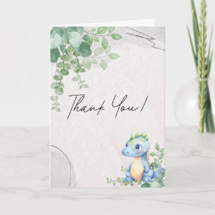 Carte De Remerciements Joyeux 1er anniversaire bébé dinosaure aquarelle m