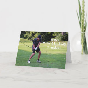 Carte De Remerciements Joyeux 90e anniversaire Golfer Sports Photo