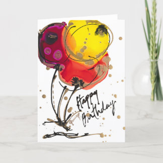 Carte De Remerciements Joyeux Anniversaire 3 Ballons Lovitude Blank Note