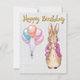 Carte De Remerciements Joyeux anniversaire à Pierre le lapin