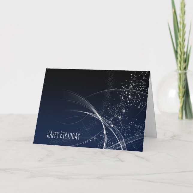 Carte De Remerciements Joyeux anniversaire abstrait design d'étoiles (Devant)