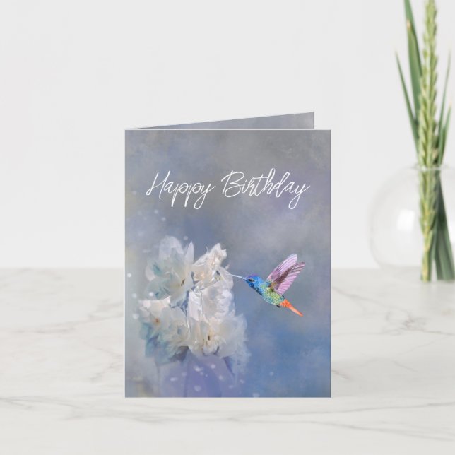 Carte De Remerciements Joyeux anniversaire belle Humming Bird (Devant)