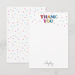 Carte De Remerciements Joyeux anniversaire coloré Nom personnalisé Confet