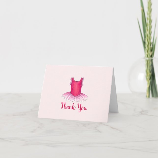 Carte De Remerciements Joyeux Anniversaire Danse Ballet Rose Ballerina Tu (Devant)