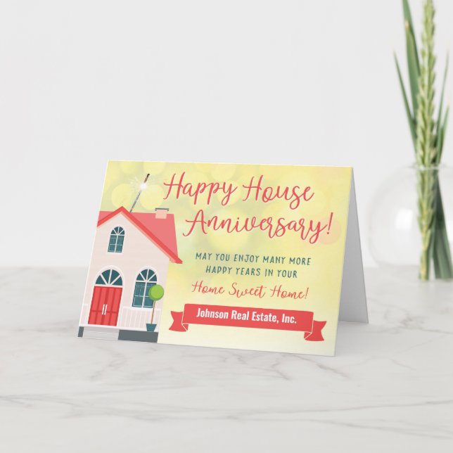Carte De Remerciements Joyeux Anniversaire De Maison Du Réalisateur (Devant)