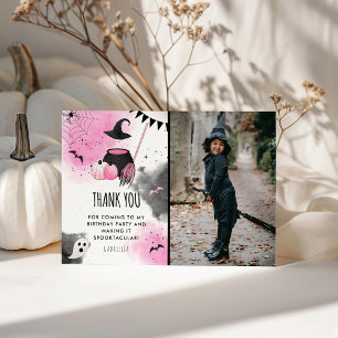 Carte De Remerciements Joyeux Anniversaire d'Halloween Spooktacular de Fi