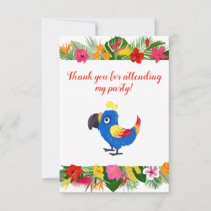 Carte De Remerciements Joyeux Anniversaire du perroquet tropical