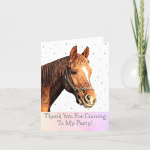 Carte De Remerciements Joyeux Anniversaire Enfant Joli Animal À Cheval