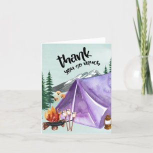 Carte De Remerciements Joyeux Anniversaire Filles Happy Camper Tente Viol