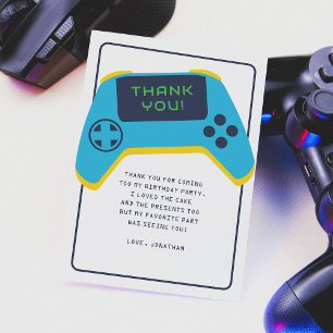 Carte De Remerciements Joyeux Anniversaire Garçon Jeux Vidéo Game On