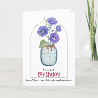 Carte De Remerciements Joyeux anniversaire Mois de naissance Fleur Matin
