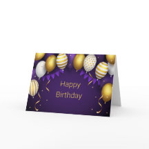 Joyeux Anniversaire - Personnaliser Violet/Or