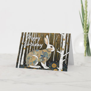 Carte De Remerciements Joyeux Anniversaire Rustique Rabbit Artistique