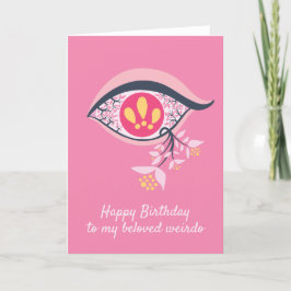 Carte De Remerciements Joyeux anniversaire Weirdo Trippy Psychedelic yeux