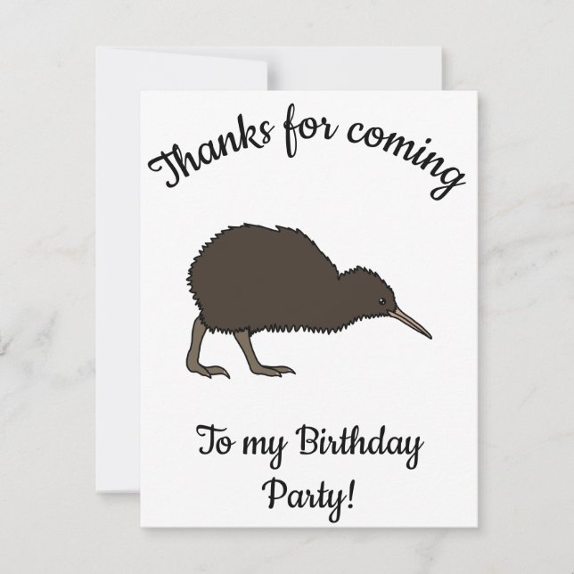 Carte De Remerciements Joyeux B-day Kiwi oiseau tropical (Devant)