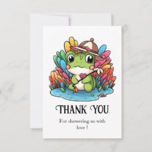 Carte De Remerciements Joyeux Baby shower de grenouille