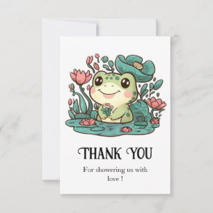 Carte De Remerciements Joyeux Baby shower de grenouille magique