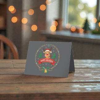 Carte De Remerciements Joyeux clin d'œil de renne Joyeuses Fêtes de Noël