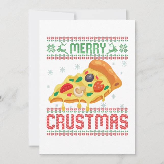 Carte De Remerciements Joyeux Crustmas Funny Pizza de Noël laide Sweat (Devant)