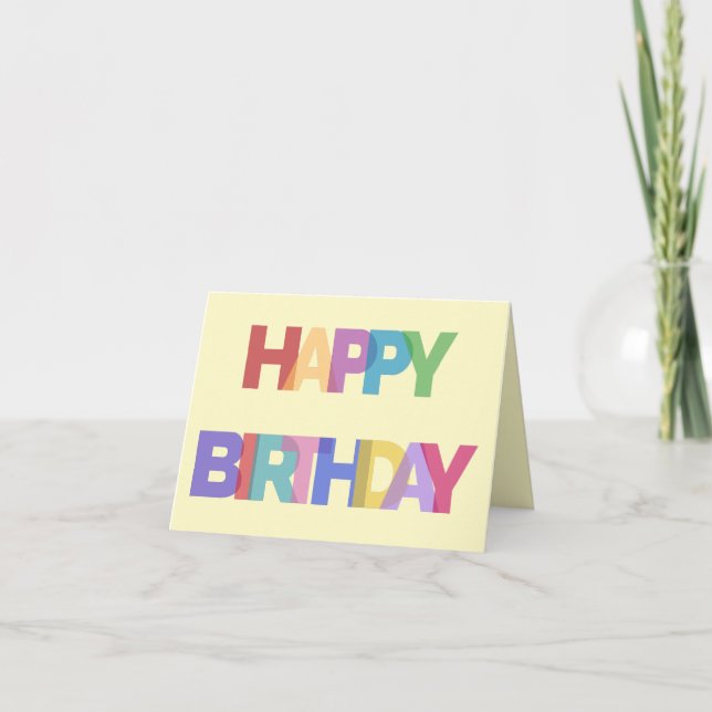 Carte De Remerciements Joyeux design d'anniversaire dans des couleurs joy (Devant)