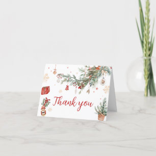 Carte De Remerciements Joyeux hiver Petit Baby shower de Noël
