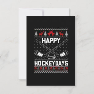 Carte De Remerciements Joyeux Hockeydays Funny Christmas Ice Hockey Joueu