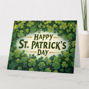 Carte De Remerciements Joyeux jour de la Saint-Patrick Art de trèfle