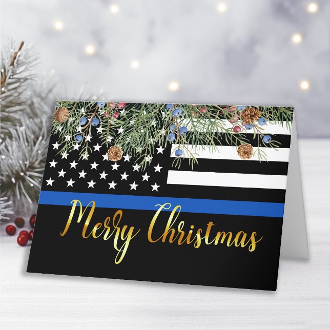 Carte De Remerciements Joyeux Noël à la police (Créateur téléchargé)