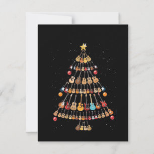 Carte De Remerciements Joyeux Noël Arbre de Noël Ukulele Instrument