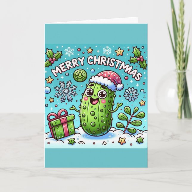 Carte De Remerciements Joyeux Noël avec le chapeau de Noël (Devant)
