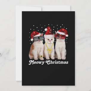 Carte De Remerciements Joyeux Noël   Cute Chat avec Père Noël