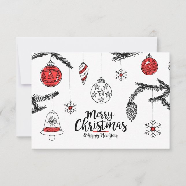 Carte De Remerciements Joyeux Noël et Bonne Année (Devant)