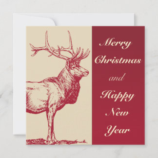 Carte De Remerciements Joyeux Noël et joyeux Nouvel An Rinder Vintage