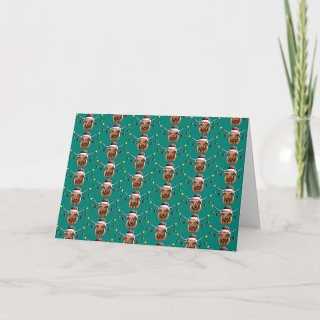 Carte De Remerciements Joyeux Noël Hielan Coo (Devant)