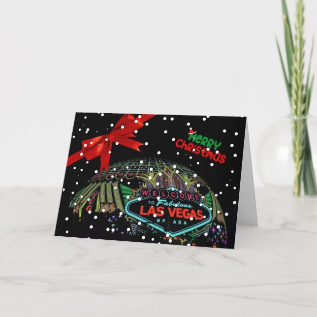 Carte De Remerciements Joyeux Noël Las Vegas Card (Devant)