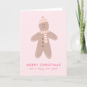 Carte De Remerciements Joyeux Noël moderne Homme en pain d'épices