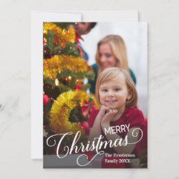 Carte De Remerciements Joyeux Noël Simple Photo personnalisée