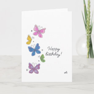 Carte De Remerciements Joyeux papillons d'anniversaire - Multiples - Cart